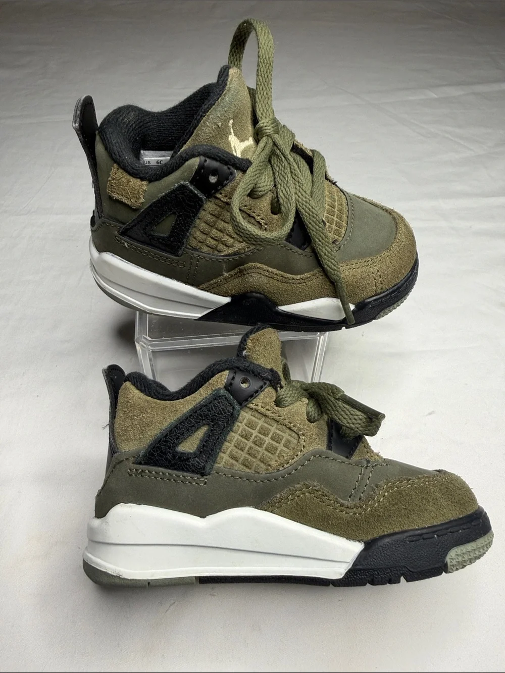 Nike Kids Olive and Black Suede High-Top Sneakers
